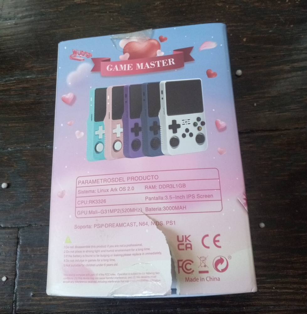 WUDS GAME MASTERS R36S EMULATOR LINUX ARC OS 2.0 Pink Box Console Purple Used